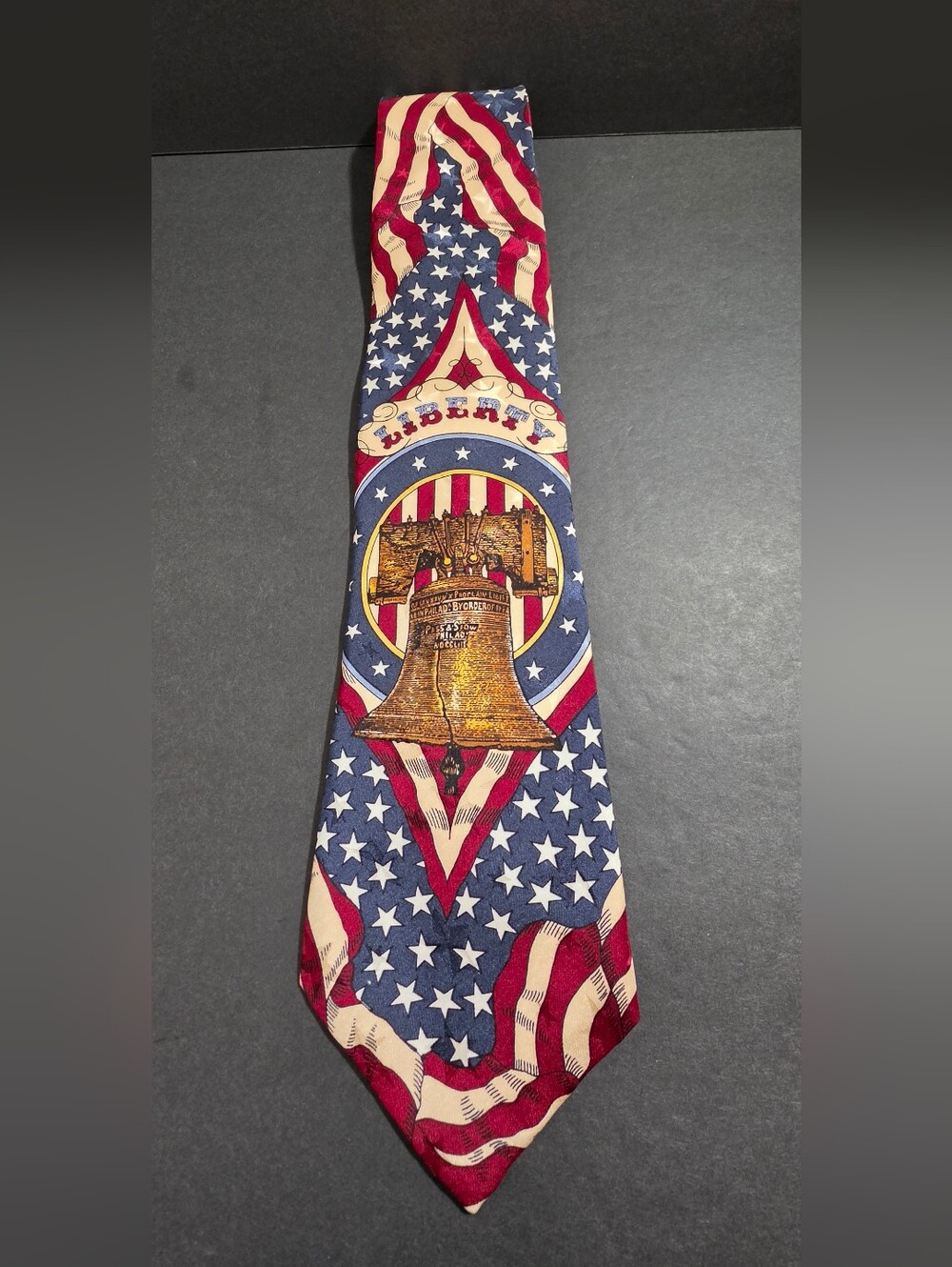 Liberty Bell Patriotic Men's Tie - Red, Blue, White
